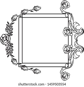 Design element, art of leaf wreath frame. Vector
