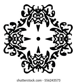Design element in art nouveau style. black silhouette. Hand drawn style