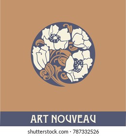 Design element in art nouveau style