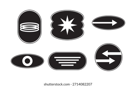 Curva de círculo de insignia de elemento de diseño única
