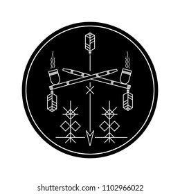Design element based on American Indian tribal art. For tattoos, logos and other of your creativity. Stock vector.