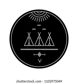 Design element based on American Indian tribal art. For tattoos, logos and other of your creativity. Stock vector.