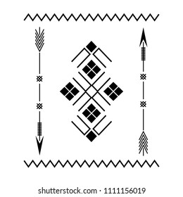Design element based on American Indian tribal art. For tattoos, logos and other of your creativity. Stock vector.