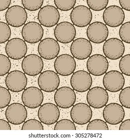 design element.  beige circles seamless pattern