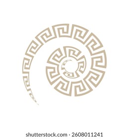 Design element beige meander as an exquisite luxurious spiral in the ancient Greek style. meander for typography, printing on fabric, curtains, scarves and stoles of clothing and interior