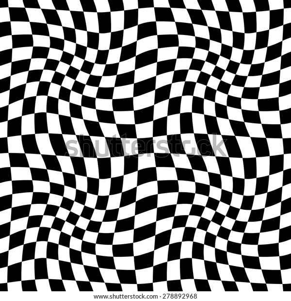 抽象的な白黒のチェック背景 視覚的な歪み効果を持つ幾何学的なパターン 目の錯覚 オペアート のベクター画像素材 ロイヤリティフリー Shutterstock