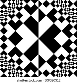 design element. black and white squares seamless pattern
