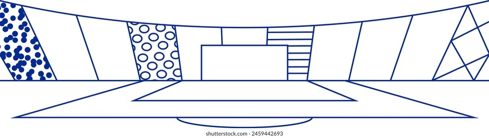 Design element, border or divider for European football championship in 2024.