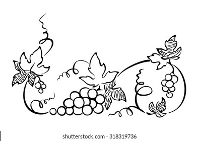Design element, border -- vine. Graphic illustration.