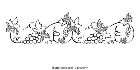 Design element, border -- vine. Graphic illustration.