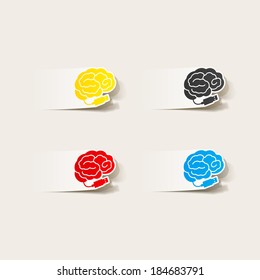design element: brain-usb, plug. Vector Illustration