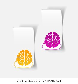 design element: brain-usb, plug. Vector Illustration
