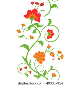 Design element of bright flowers. Floral ornament. 