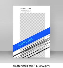 Elemento de diseño. Plantillas de negocio para diapositivas de presentación multipropósito. Folleto vertical EPS 10 distribuciones de vector fácil de editar, formato A4 de volante, blanco negro gráfico de simulación de informe anual. Línea creativa