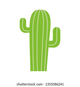 Design element of cactus on white background. Flat styled plant template. Clip art element for wallpaper, greeting card, poster, flyer, banner print