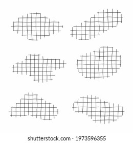 Design element cell hand drawn. A Set Lines with different densities and inclination.