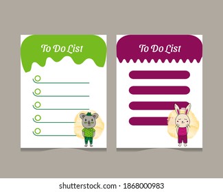 Design element character baby animal koala and bunny for notebook