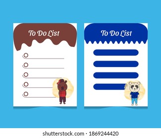 Design element character baby animal bear and panda for notebook