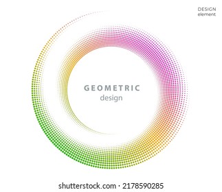 Design element circle. Isolated bold vector colors  golden ring from. Abstract glow wavy stripes of many glittering swirl created using Blend Tool. Vector illustration EPS10 for your presentation