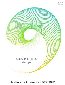 Design element circle. Isolated bold vector colors  golden ring from. Abstract glow wavy stripes of many glittering swirl created using Blend Tool. Vector illustration EPS10 for your presentation