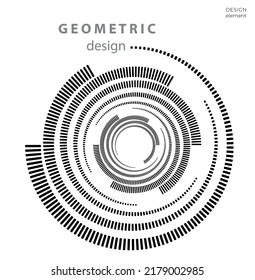 Círculo de elementos de diseño. Anillo dorado de colores vectoriales aislados. Resumen de rayas onduladas de resplandor de muchos deslizadores creados con la herramienta de mezcla. Ilustración vectorial EPS10 para su presentación