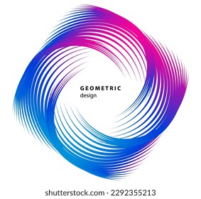 design element circle. Isolated bold vector colors golden ring from. Abstract glow wavy stripes of many glittering swirl created using Blend Tool. Vector illustration EPS10 for your presentation