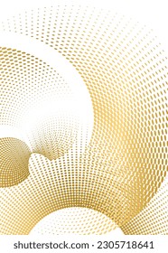 Elementkreis Design. Einziger goldener Vektor färbt goldenen Ring aus. Abstraktes Licht viele glitzernde Swirl erstellt mit Blend Tool. Vektorgrafik EPS10 Art Deco Stil für Hochzeitseinladung