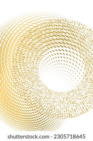 Design element circle. Isolated gold vector colors golden ring from. Abstract glow many glittering swirl created using Blend Tool. Vector illustration EPS 10 art deco style for wedding invitation