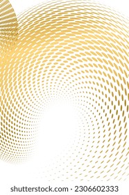 Design element circle. Isolated gold vector colors golden ring from. Abstract glow many glittering swirl created using Blend Tool. Vector illustration EPS 10 art deco style for wedding invitation