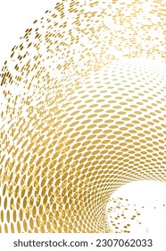 Design element circle. Isolated gold vector colors golden ring from. Abstract glow many glittering swirl created using Blend Tool. Vector illustration EPS 10 art deco style for wedding invitation