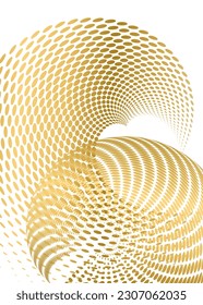 Design element circle. Isolated gold vector colors golden ring from. Abstract glow many glittering swirl created using Blend Tool. Vector illustration EPS 10 art deco style for wedding invitation