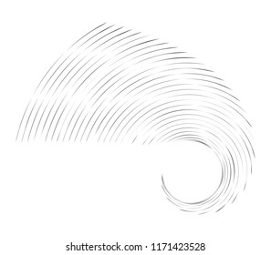 design element circle lines round half spiral monochrome black and white vector geometric shape 