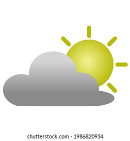 Elemento de diseño para el tiempo nublado, sol detrás de nubes negras