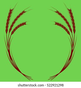 Design element - color wheaten ear. EPS10 vector.