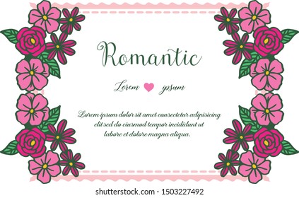Design element of colorful flower frame, for ornate of various card romantic in retro style. Vector