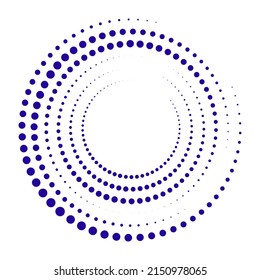 Elemento de diseño para libros de historietas, marco, logotipo, afiches. Líneas de velocidad radial. Los puntos de semitono en forma de círculo. Ilustración vectorial.