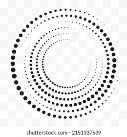 Design element for comic books, frame, logo, posters. Radial speed lines. Halftone dots in circle form. Vector illustration.