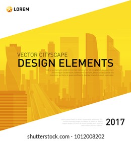 Design element for corporate graphic layout. Modern background template design for investment, business, real estate, construction.