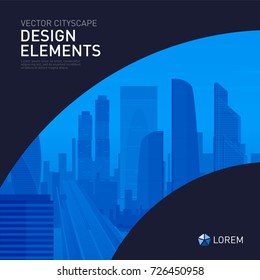 Design element for corporate graphic layout. Modern background template design for investment, business, real estate, construction.