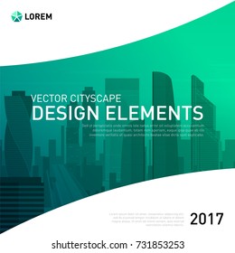 Design element for corporate graphic layout. Modern background template design for investment, business, real estate, construction.