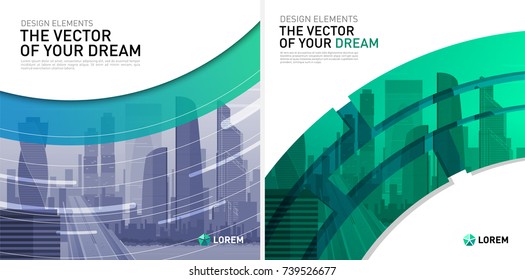 Design element for corporate graphic layout. Modern background template design for investment, business, real estate, construction.