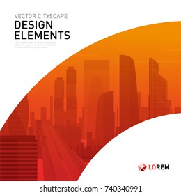 Design element for corporate graphic layout. Modern background template design for investment, business, real estate, construction.