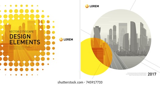 Design element for corporate graphic layout. Modern background template design for investment, business, real estate, construction.