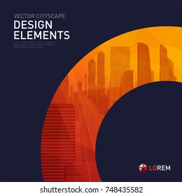 Design element for corporate graphic layout. Modern background template design for investment, business, real estate, construction.