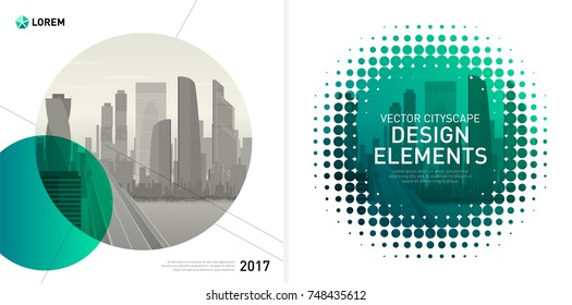 Design element for corporate graphic layout. Modern background template design for investment, business, real estate, construction.