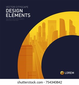Design element for corporate graphic layout. Modern background template design for investment, business, real estate, construction.