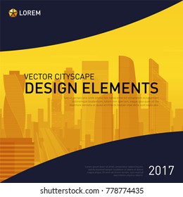 Design element for corporate graphic layout. Modern background template design for investment, business, real estate, construction.