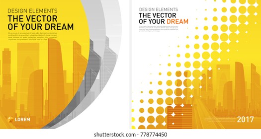 Design element for corporate graphic layout. Modern background template design for investment, business, real estate, construction.