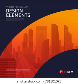 Design element for corporate graphic layout. Modern background template design for investment, business, real estate, construction.