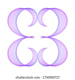 A design element created using the Blend Tool for banners, flyers, and book covers. Colored lines, stripes, and patterns with different paths. Stock vector illustration.